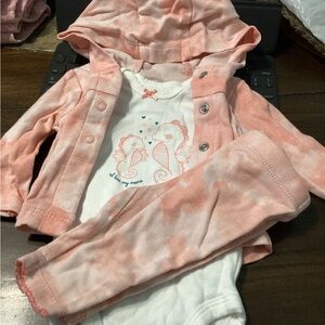 Carter's Cozy White and Orange Matching Set